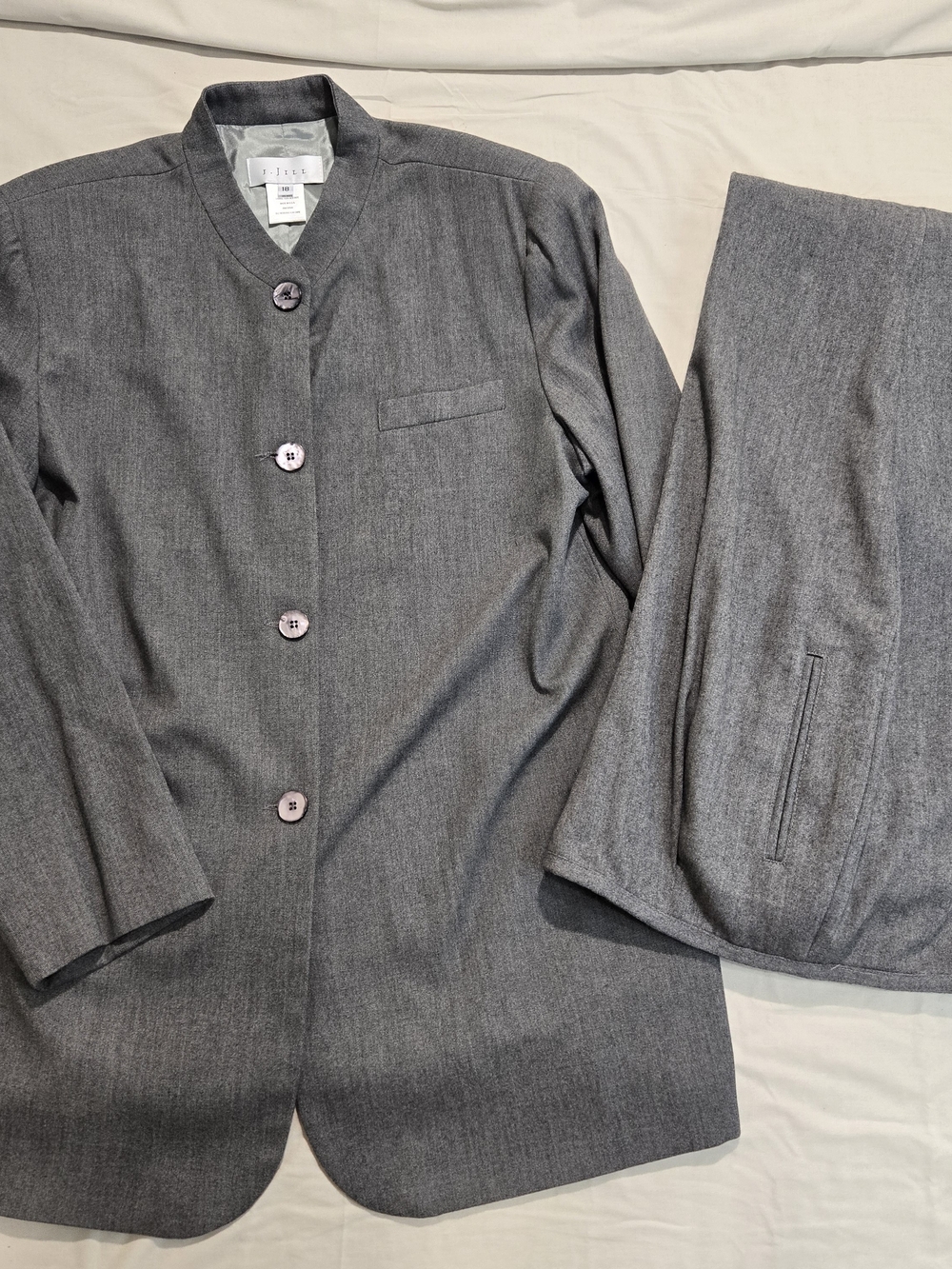 NEW J. Jill Women's Gray Wool Blend Pantsuit Sz 18 Tall Corpcore